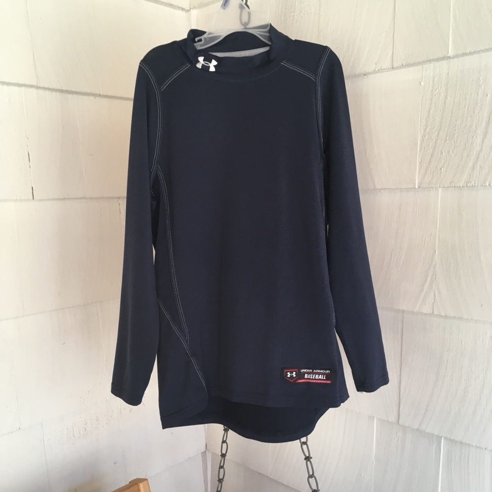 Boys Large Under Armour baseball long sleeve tee